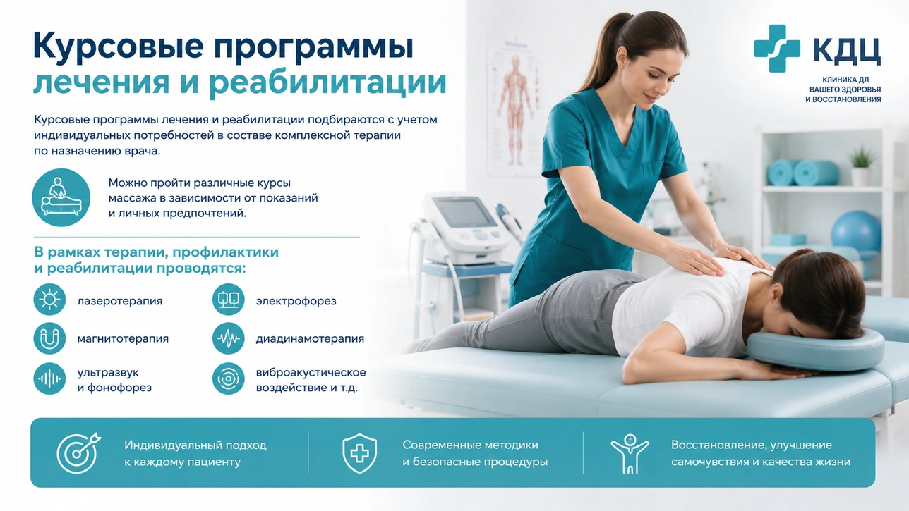 В КДЦ доступен целый комплекс услуг по укреплению здоровья и восстановлению после перенесенных заболеваний